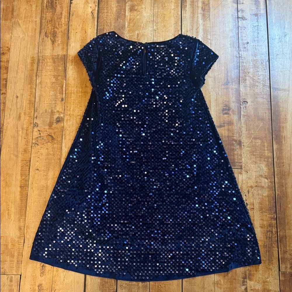 Little Stitches dress size 6 to 7 Blue velvet Sequin dress special occasion - Picture 5 of 6